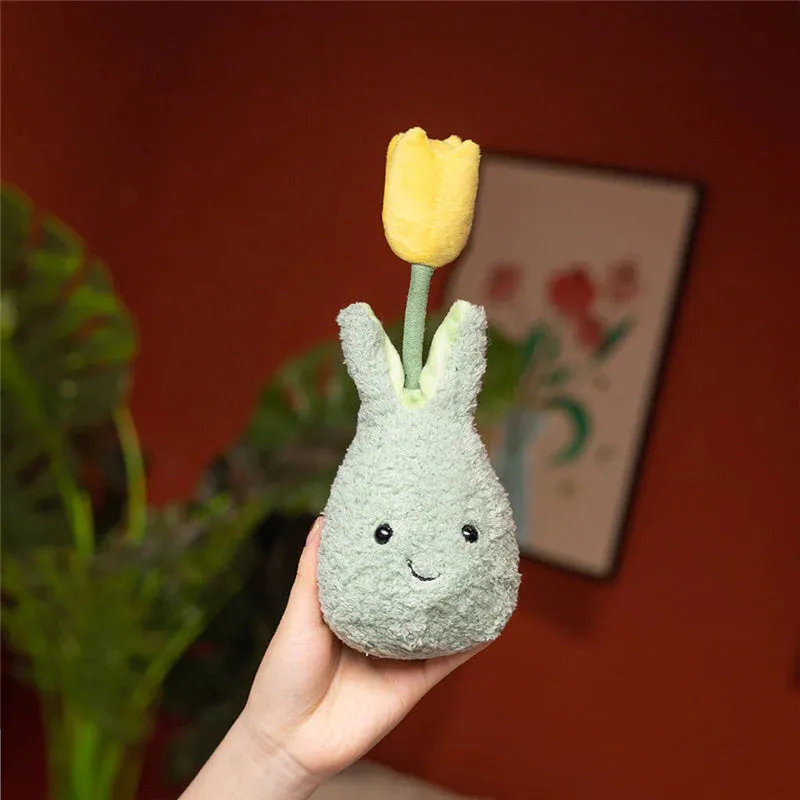 Friendly Kawaii Cuddly Tulip Flower Pot Stuffed Toy Plushie Collection