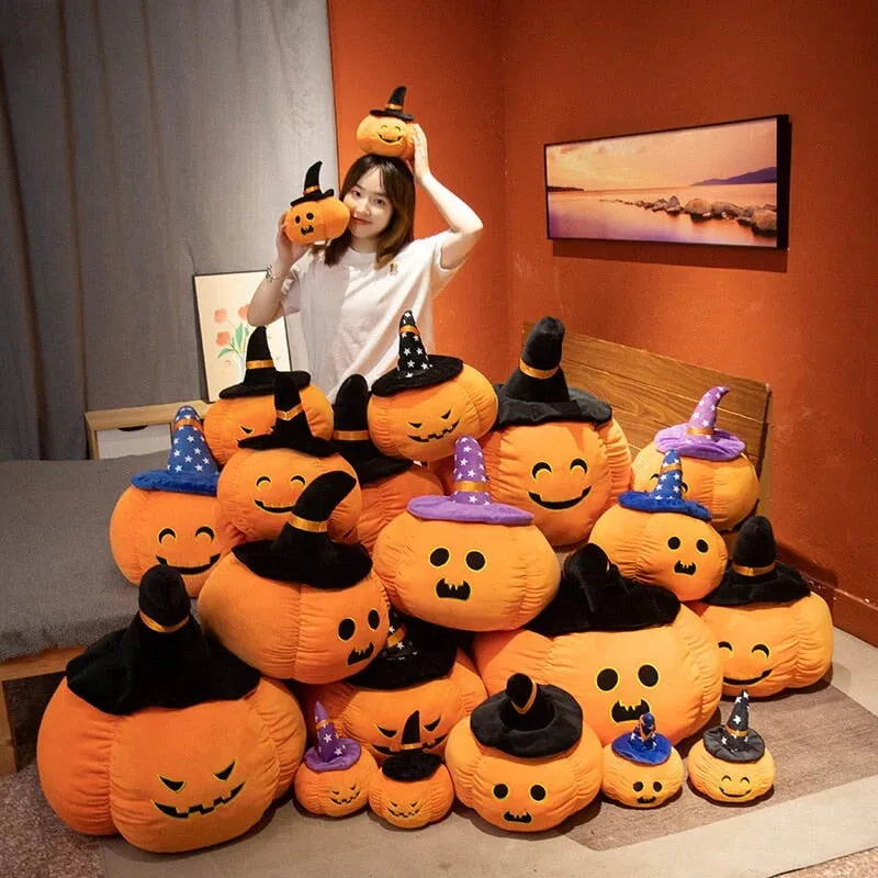 Halloween Kawaii Pumpkin Black Hat Plushies Collection