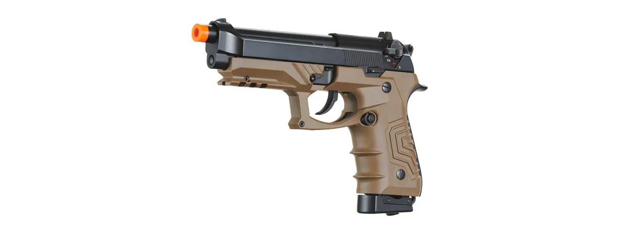 HFC Metal M92 Full-Automatic Co2 Gas Blowback Airsoft Pistol (Color: Black & Dark Earth)
