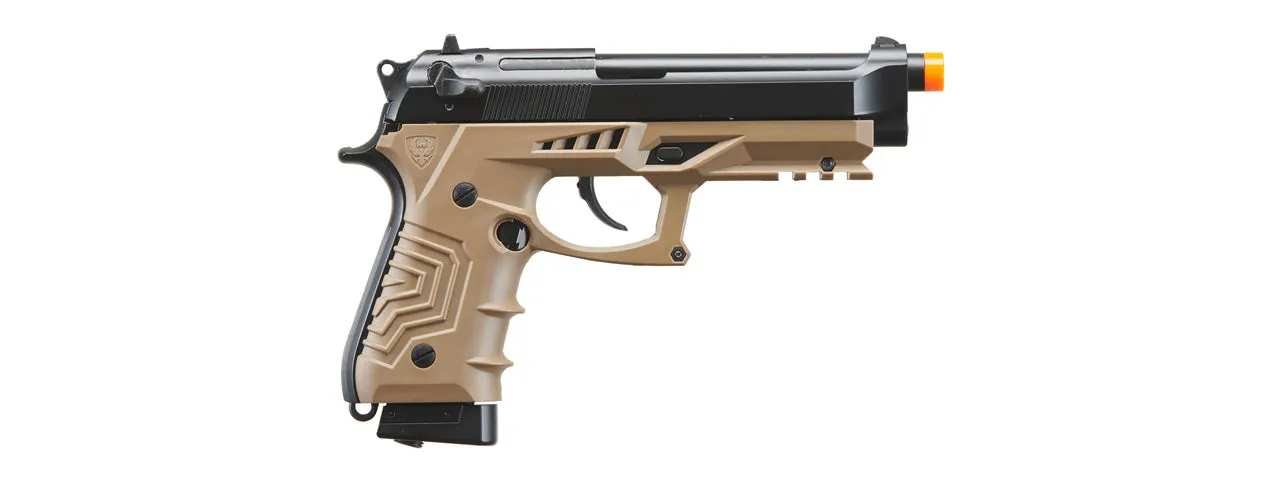 HFC Metal M92 Full-Automatic Co2 Gas Blowback Airsoft Pistol (Color: Black & Dark Earth)