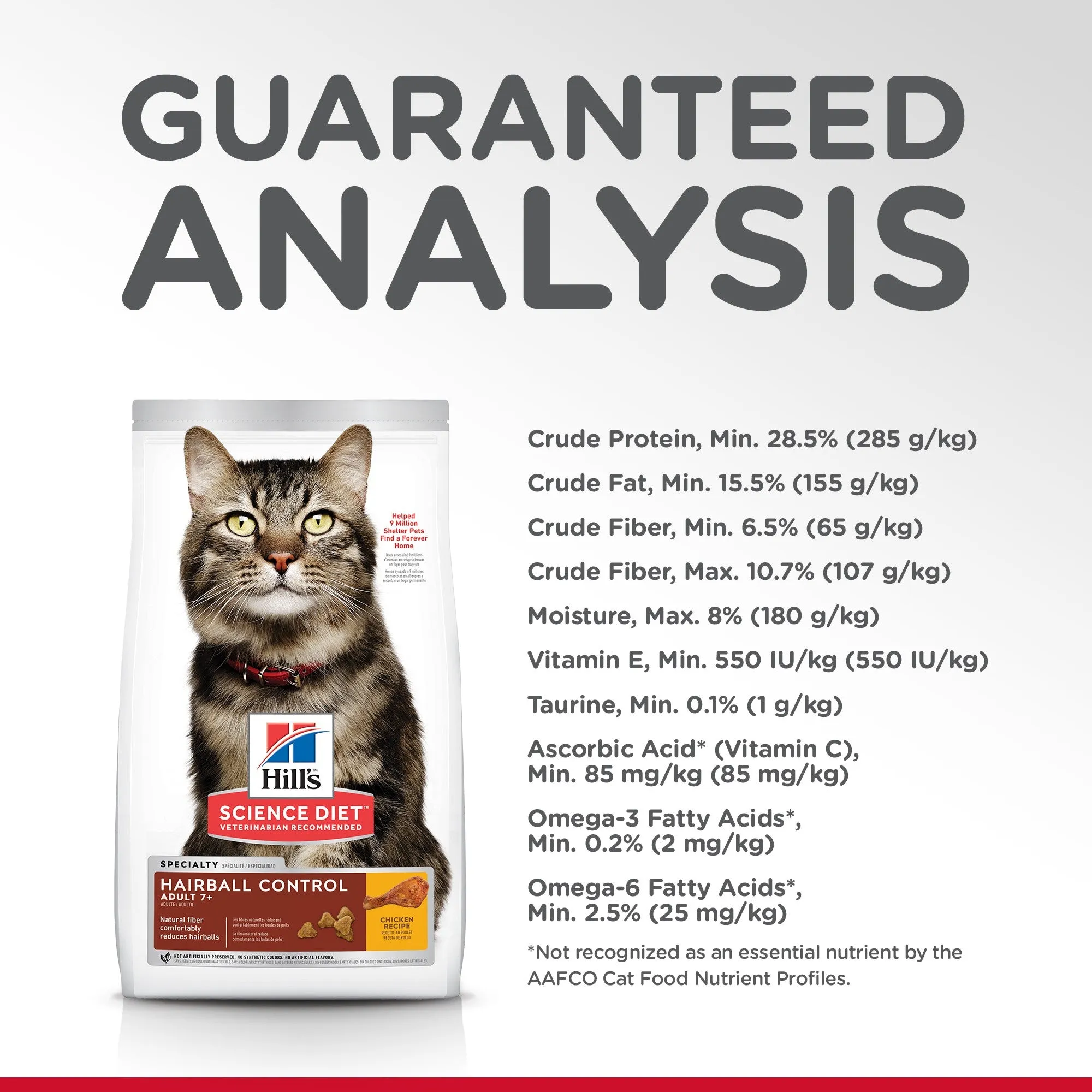 HILL'S SCIENCE DIET HAIRBALL CONTROL SENIOR 7  DRY CAT FOOD 2KG