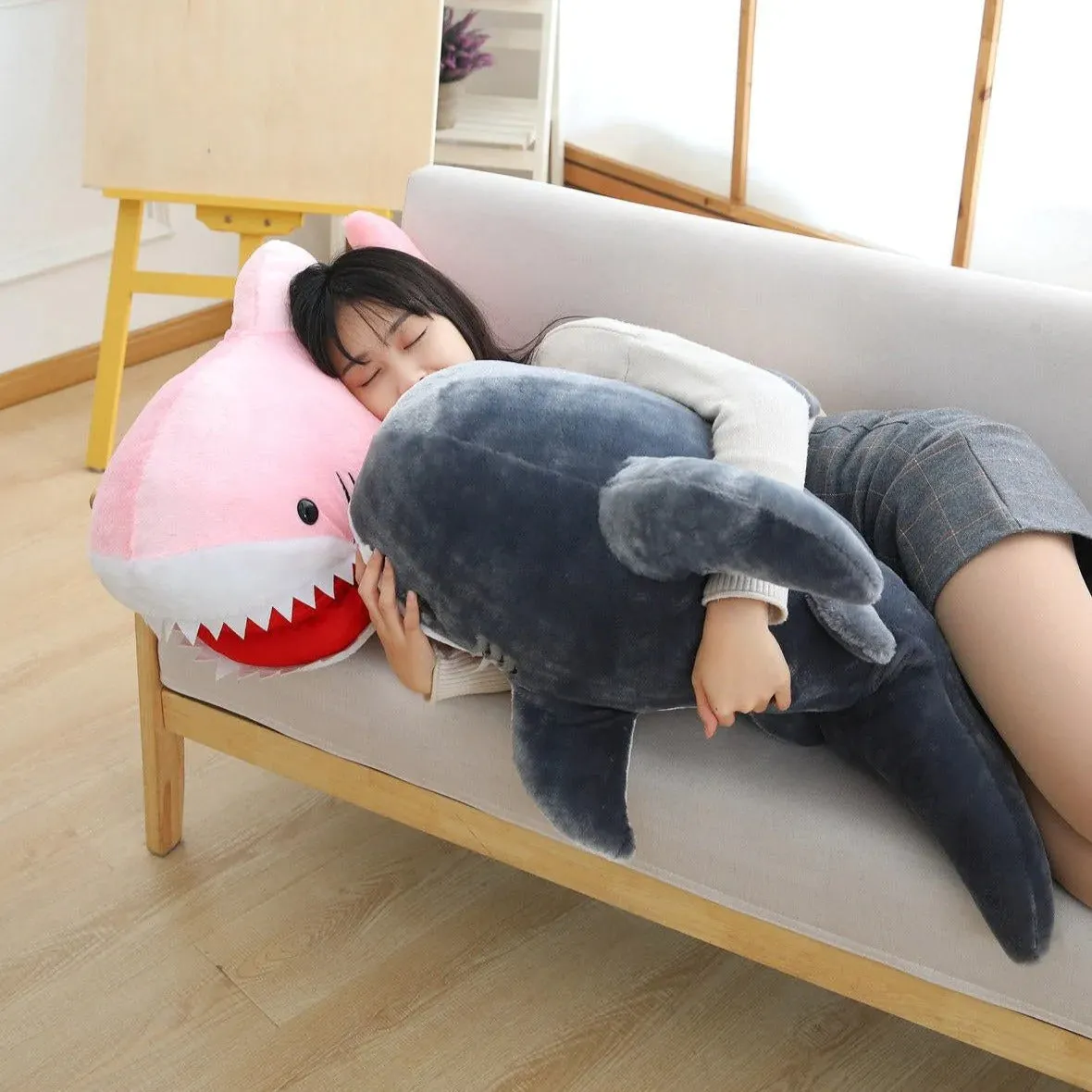 Huge Fluffy Kawaii Shark Stuffed Animal Plushies