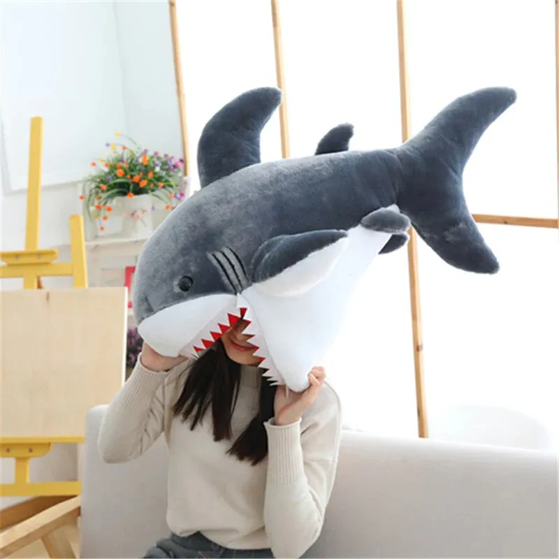 Huge Fluffy Kawaii Shark Stuffed Animal Plushies