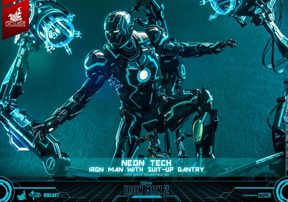 Iron Man 2 Action Figure 1/6 Neon Tech Iron Man with Suit-Up Gantry 32 cm