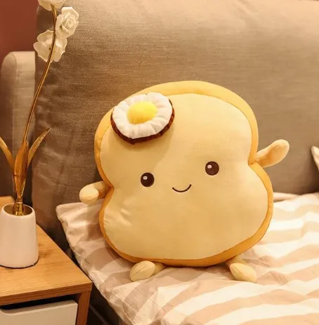 Kawaii Benedict Bread Plushie-Slice Edition