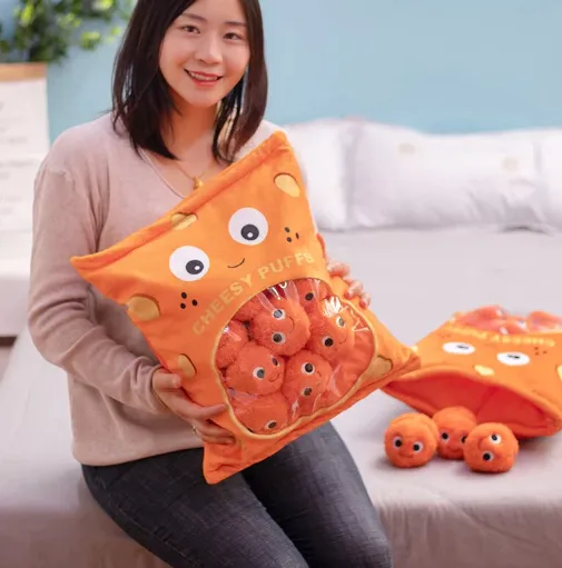 Kawaii Cheesy Puffs Snack Plushies