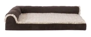 Midwest LG. FAUX FUR & SUEDE ORTHO. DLX L-CHAISE - EXPRESSO