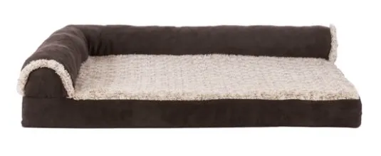 Midwest LG. FAUX FUR & SUEDE ORTHO. DLX L-CHAISE - EXPRESSO