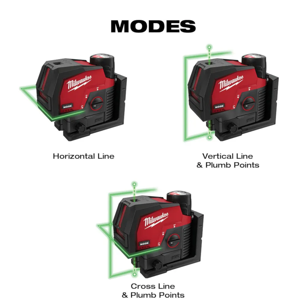 Milwaukee 3622-21 M12 Green Cross Line & Plumb Points Laser Kit