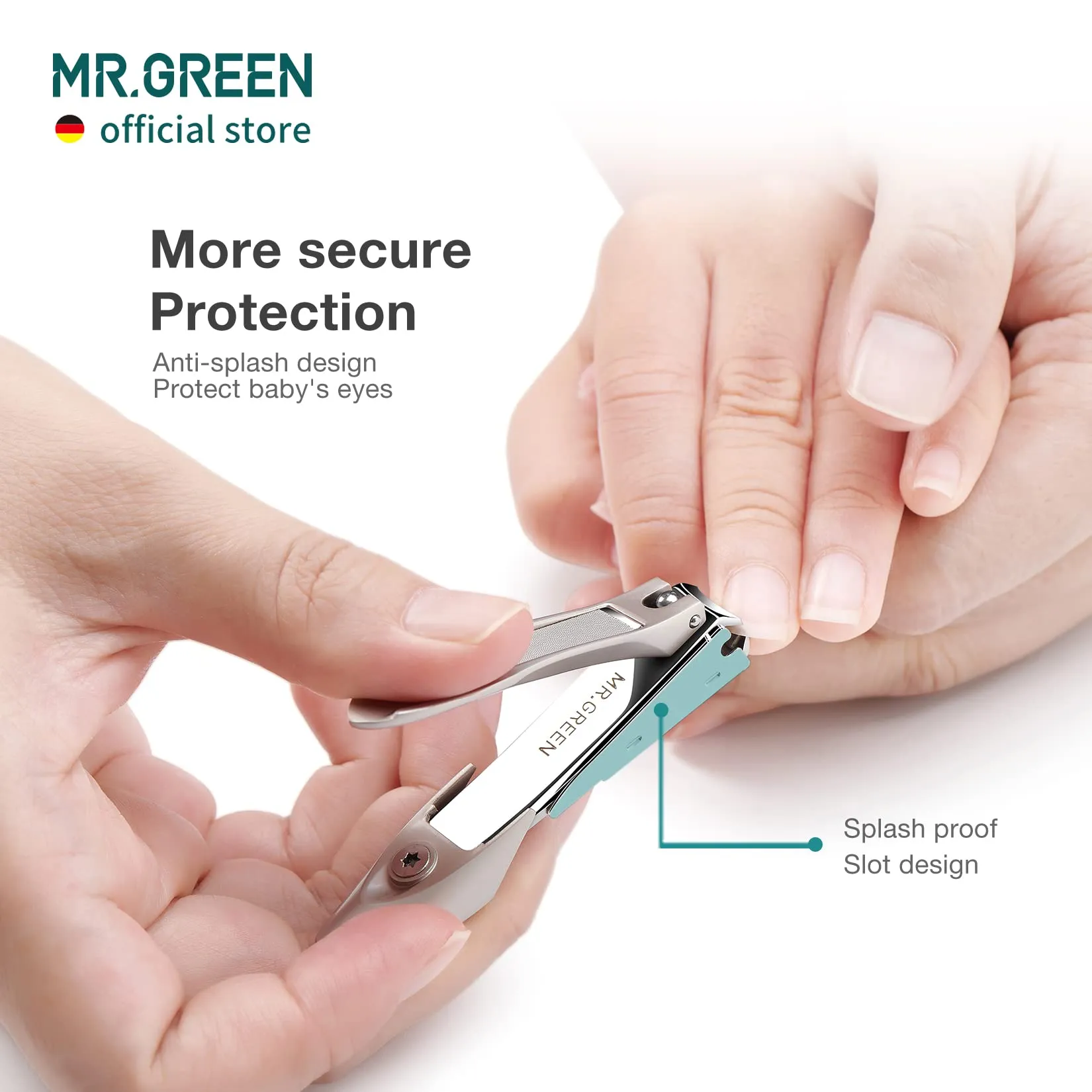 MR.GREEN: Baby Safety Nail Clippers - Made from Medical Grade Stainless Steel with Built-in Nail File