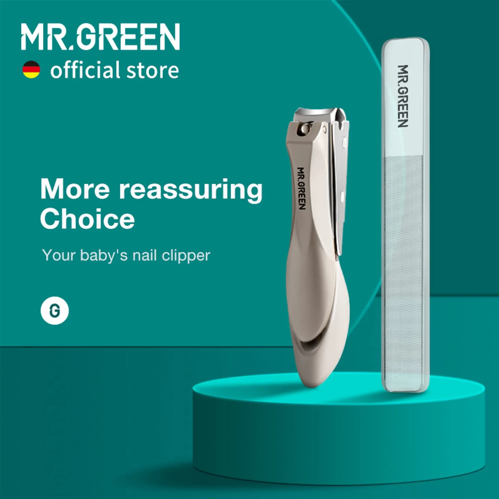 MR.GREEN: Baby Safety Nail Clippers - Made from Medical Grade Stainless Steel with Built-in Nail File