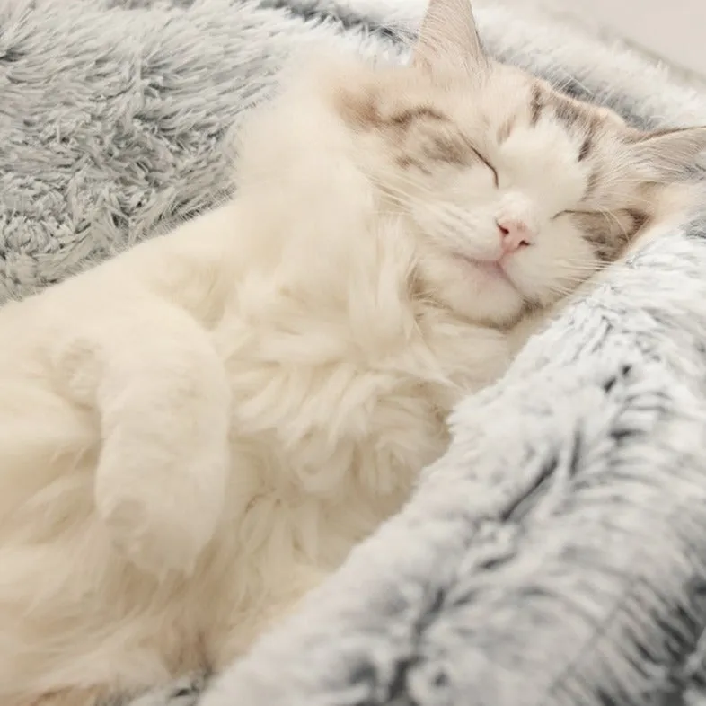 Nuopets Cat Bed Plush Warm Round Pet Bed