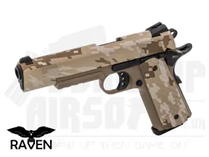 Raven 1911 MEU Railed GBB Airsoft Pistol - Digi Desert