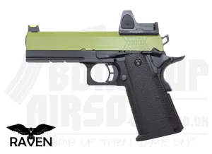 Raven Hi-Capa 4.3   BDS GBB Airsoft Pistol - Green/Black