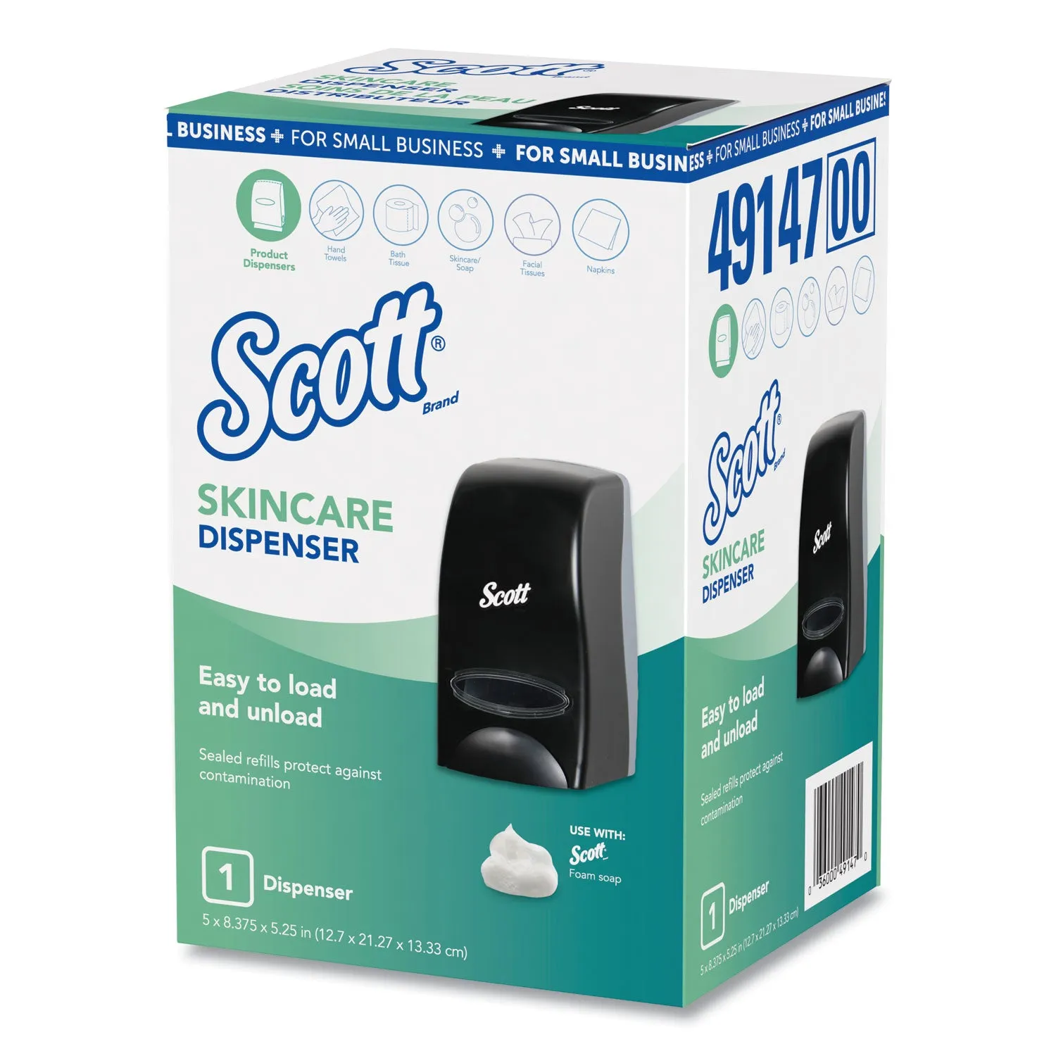 Scott Essential Manual Skin Care Dispenser, 1000 Ml, 5.43" X 4.85" X 8.36", For Small Business, Black - KCC49147