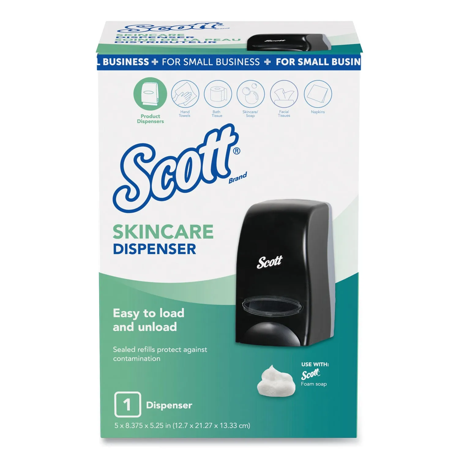 Scott Essential Manual Skin Care Dispenser, 1000 Ml, 5.43" X 4.85" X 8.36", For Small Business, Black - KCC49147