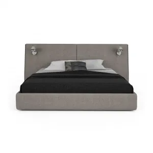 SERENO UPHOLSTERED BED LONG HEABOARD WITH LIGHTS