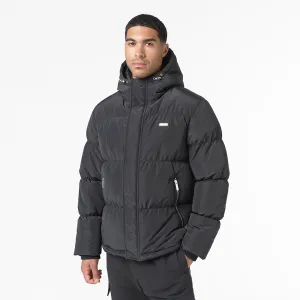 Smart Crinkle Nylon Puffer Jacket | Black