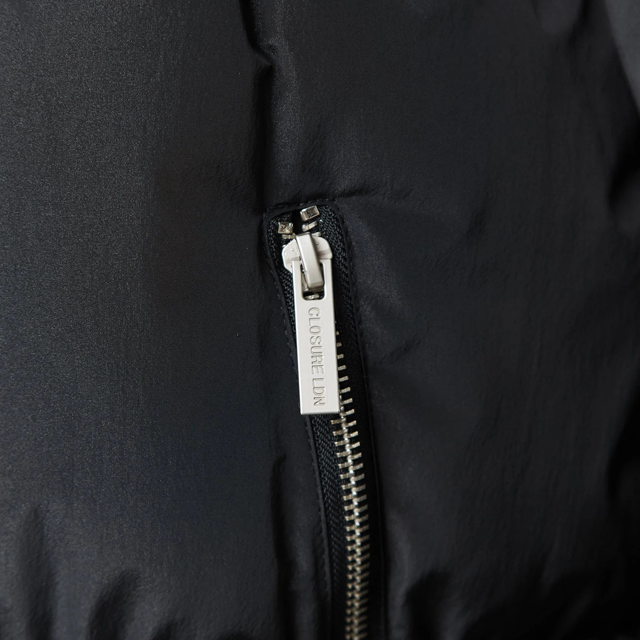 Smart Crinkle Nylon Puffer Jacket | Black