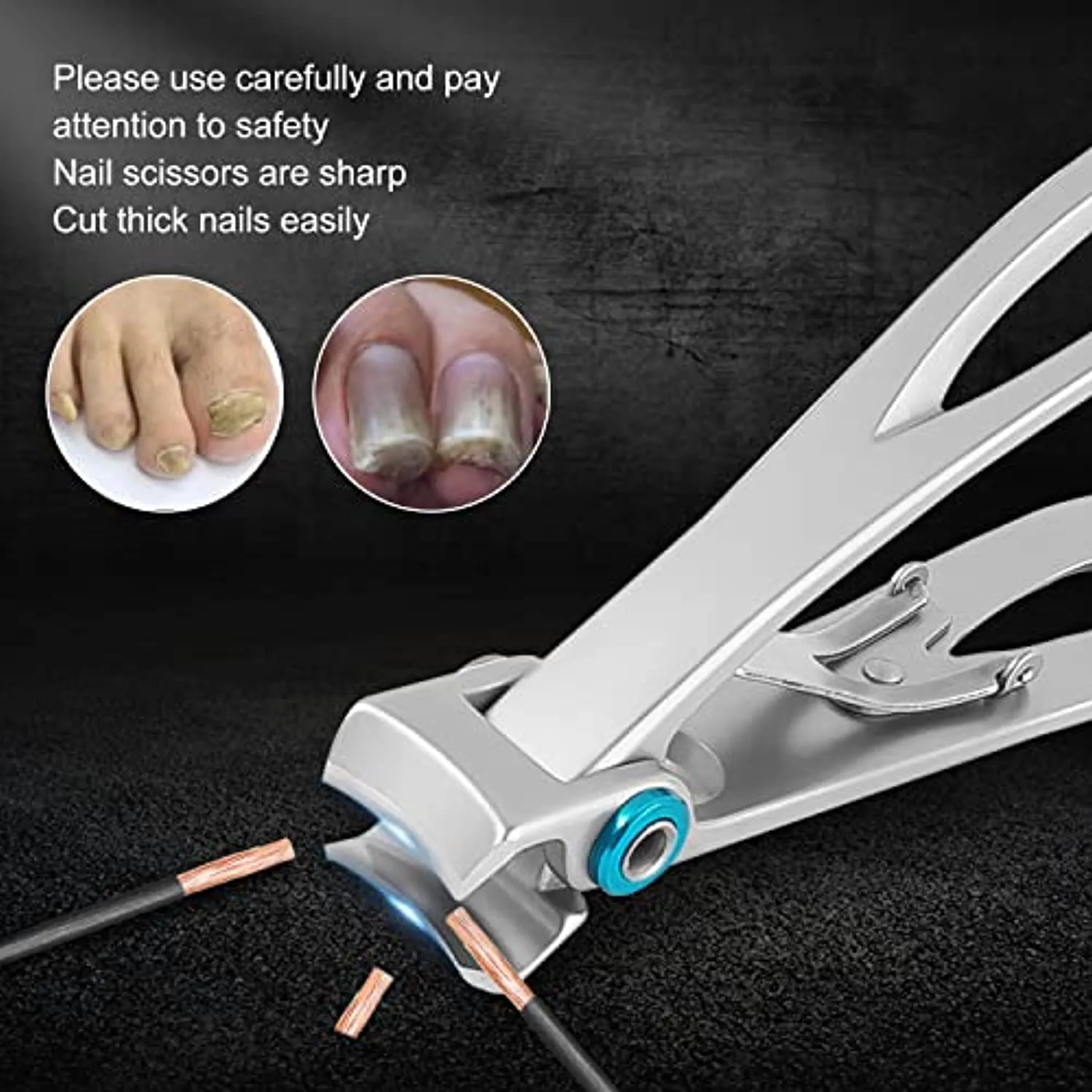 SZCSHOOL Toenail Clippers for Thick Nails, Toe Nail Clippers Adult Thick Nails Long Handle Easy to Hold-Toenail Clippers for Seniors Thick Toenails Labor-Saving, Sharp Nail Clippers for Thick Nails