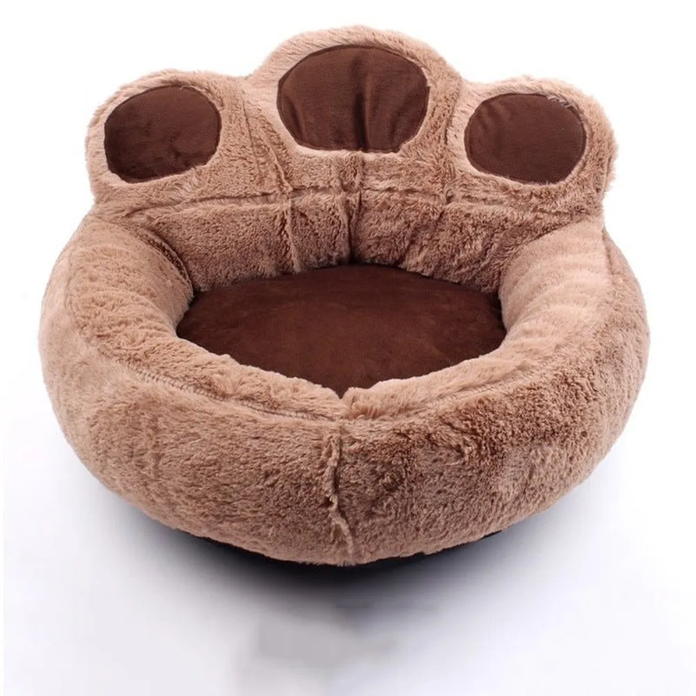 Warm Winter & Autumn Bear Paw Shaped Pet Bed