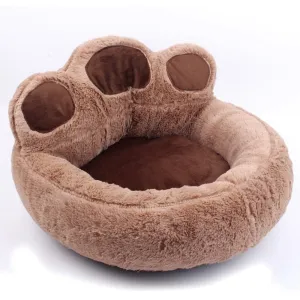 Warm Winter & Autumn Bear Paw Shaped Pet Bed
