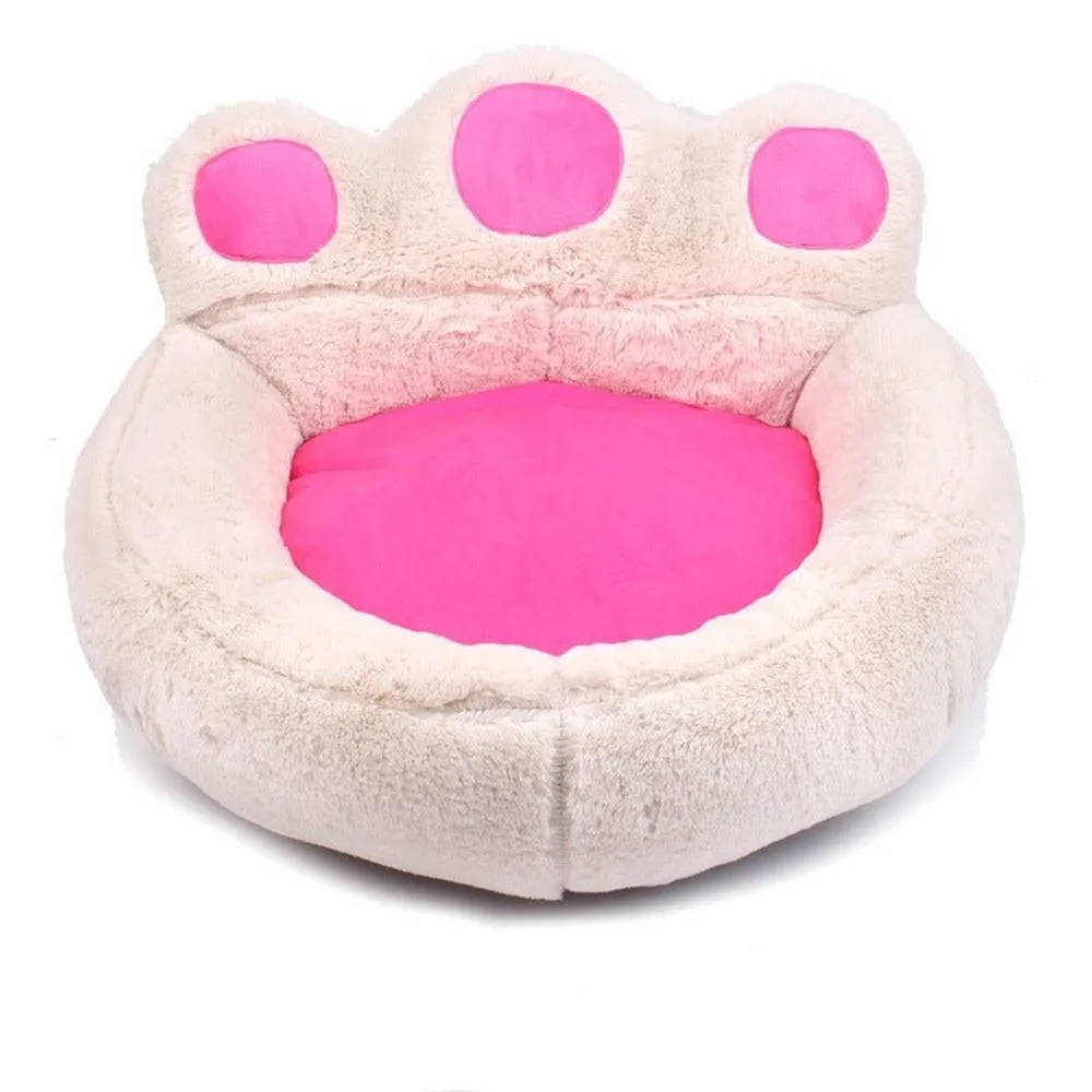 Warm Winter & Autumn Bear Paw Shaped Pet Bed