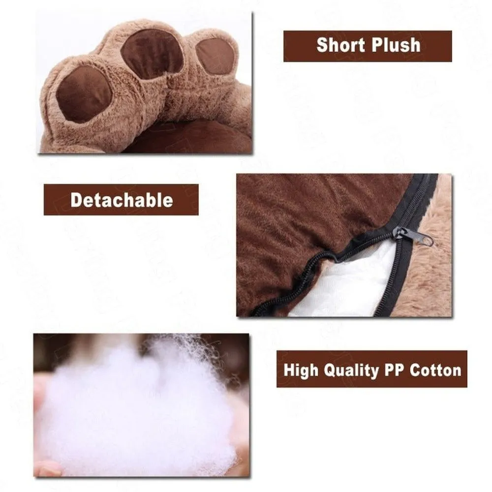 Warm Winter & Autumn Bear Paw Shaped Pet Bed