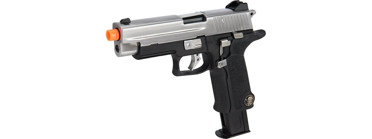 We Tech P-Virus Two-Tone Gas Blowback Airsoft Pistol Black/Silver