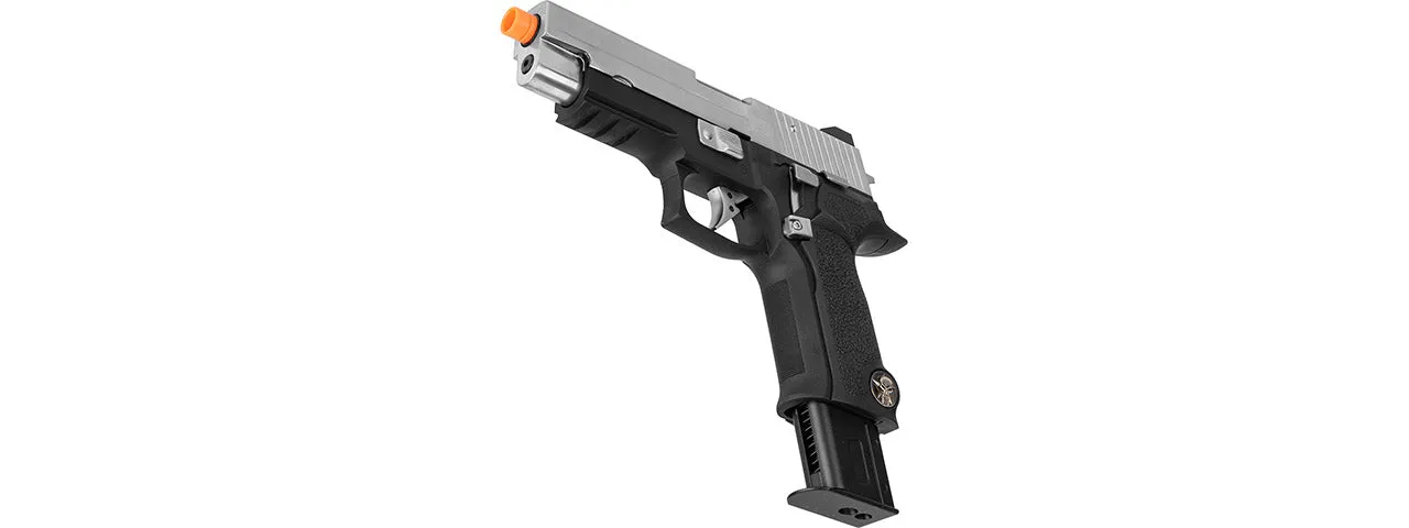 We Tech P-Virus Two-Tone Gas Blowback Airsoft Pistol Black/Silver
