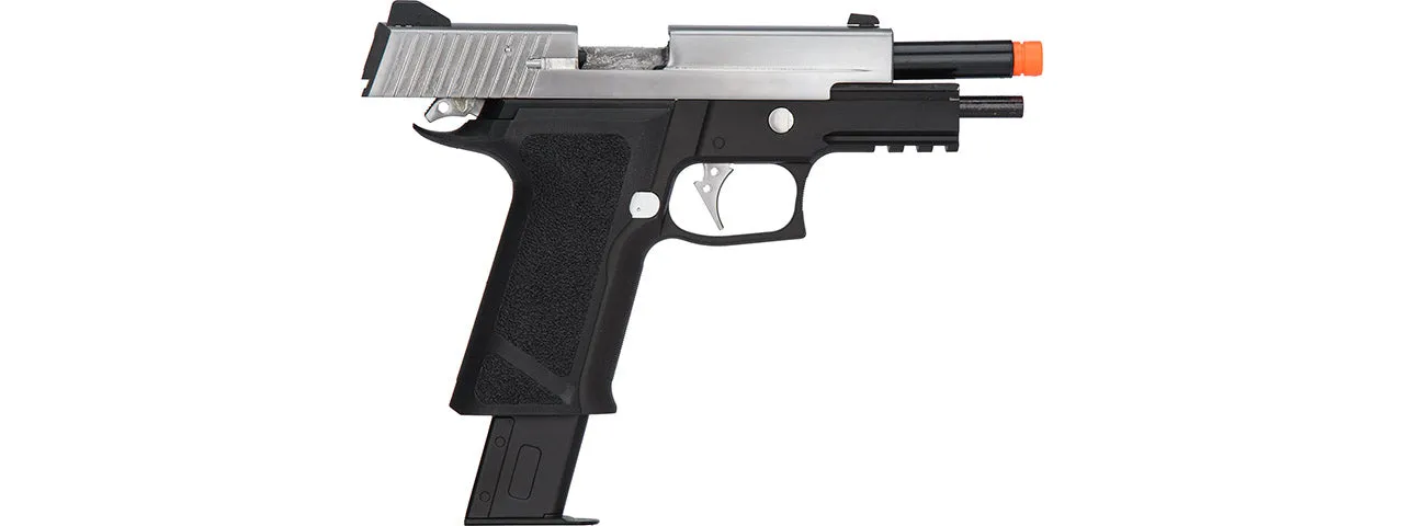 We Tech P-Virus Two-Tone Gas Blowback Airsoft Pistol Black/Silver
